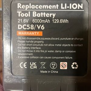 Dyson Replacement Li-Ion Tool Battery - V6 models